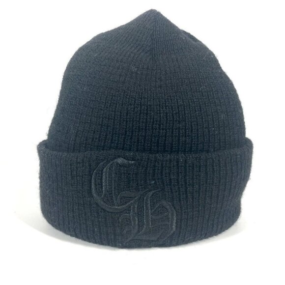CHROME HEARTS CH logo beanie hat knit hat knit cap Knit hat wool Black - Picture 1 of 16